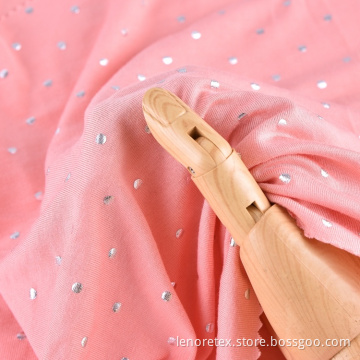 Knit Foil Printed Polka Dot Single Jersey Fabric
